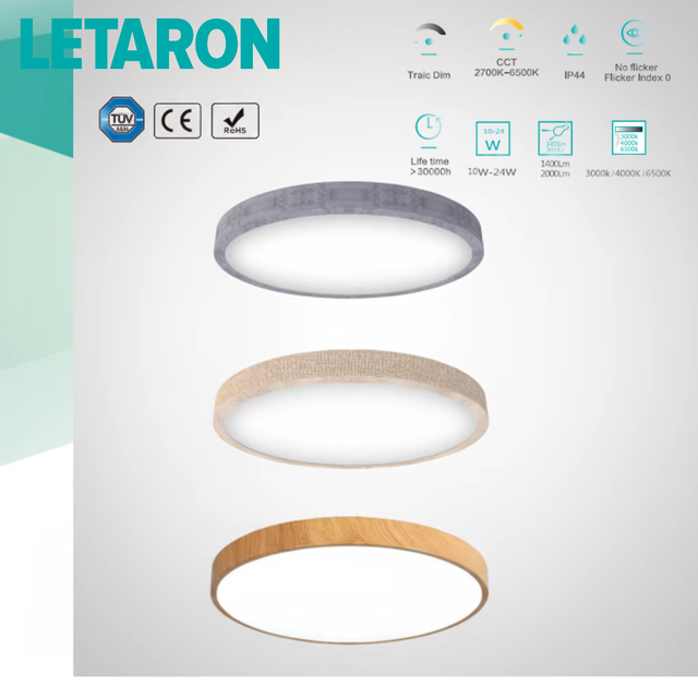Ce Certified Led Ceiling Light Switch Control 2700K-6500K CCT Tunable Surface Mount Led Panel Light Modern Bedroom IP44