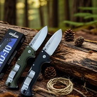 Couteau pliant SBO AD10 en acier S35VN, manche G10, haute dureté, longueur totale 21 cm, garantie 1 an, pour camping et pêche en extérieur