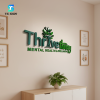 Huruf timbul akrilik 3D laser cut, papan nama bisnis logam untuk luar ruangan dengan desain timbul, papan nama salon kecantikan