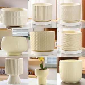 <span class=keywords><strong>Maceta</strong></span> <span class=keywords><strong>de</strong></span> Cerámica <span class=keywords><strong>de</strong></span> Lujo Simple al por Mayor con Bandeja para Phalaenopsis, Resistente a la Corrosión, para Uso en Escritorio/Suelo, Tamaño Pequeño - Product Image 2