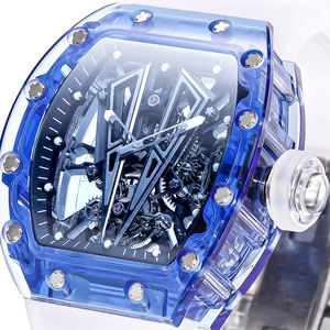 Montre squelette haut de gamme personnalisable avec boîtier transparent, mouvement suspendu et verre de haute dureté - Product Image 2