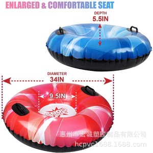 Tube à neige gonflable en PVC 110 cm, utilisation universelle pour adultes, matériau respectueux de l'environnement - Product Image 5