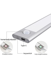 Lampe à détecteur de mouvement sans fil alimentée par batterie LED Night Stick-Anywhere Closet Light Escalier Appliques murales pour couloir chambre