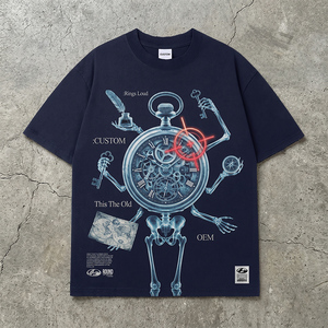 T-shirt surdimensionné personnalisé OEM en coton 100% 260 GSM, délavé à l'acide, imprimé numériquement, coupe ample, épaules tombantes, effet vieilli vintage - Product Image 1