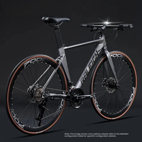 Vélo de route aérodynamique 700C Teardrop - Cadre en alliage d'aluminium, roues 700x28C, freins à disque mécaniques, 21 vitesses, capacité de charge 120 kg, ergonomique