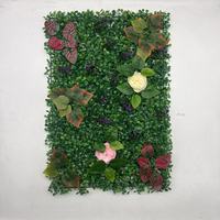 Herbe artificielle d'intérieur verte Décoration murale PE Mur de fleurs tropicales pour restaurant Décoration murale verte d'intérieur Plantes artificielles