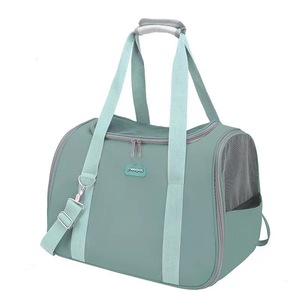Transportín para mascotas de tela suave, impermeable y transpirable, gran capacidad para gatos y perros, color gris, azul, verde, forma cuadrada - Product Image 5
