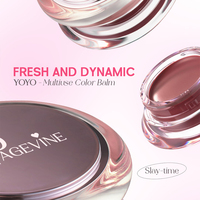 Nouveau Design Gloss à Lèvres Haute Pigmentation, Baume Multi-Usages Empilable Yo Yo, Fard à Paupières Végétalien, Blush Hydratant Adorable pour les Joues avec Porte-clés