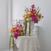 Boule de fleurs artificielles en soie, rose colorée, hautement recommandée, pour la décoration de la maison et des mariages