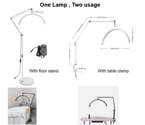 Lampada da terra da tavolo con accessori cosmetici a LED senza ombre Semiluna LED per uso cosmetologia - Product Image 5