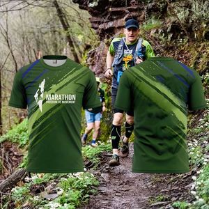 Custom Logo Marathon Trail Club Event Running Sport Print Tshirt <b>100</b> <b>Polyester</b> Dry Fit Sublimation T <b>Shirts</b> - Product Image 1