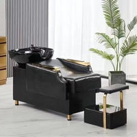Meubles les plus populaires, salon de luxe, fauteuil de lavage de cheveux en cuir souple, avec lavabo en céramique