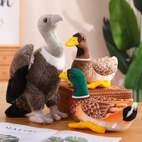 Juguete de Peluche de 25cm de Aves Simuladas de Algodón PP: Loro, Pavo Real, Halcón, Pelícano, Flamenco, Cisne. Regalo de Navidad, Máquina de Garras.