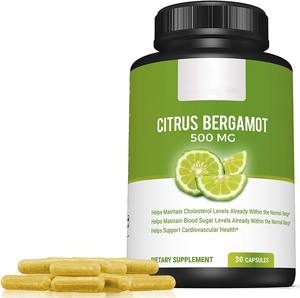 Capsules de Bergamote Citrique 500mg, Bergamote Cliniquement Étudiée pour la Santé Cardiovasculaire et le Soutien du <span class=keywords><strong>Cholestérol</strong></span> - Product Image 5