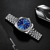 Reloj Automático Mecánico con Logotipo Personalizado, Movimiento Seiko, Manecillas Luminosas, Resistente al Agua 5BAR, Reloj de Vestir Automático para Oficina
