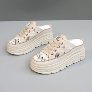 Nouvelles chaussures d'été pour femmes W3663, petites chaussures <span class=keywords><strong>blanches</strong></span> creuses, chaussures décontractées confortables pour femmes, chaussures à talon compensé - Product Image 3