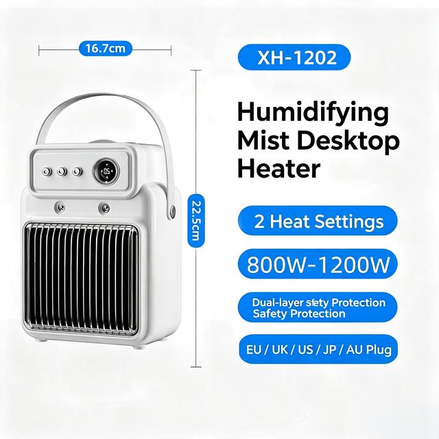 Low Noise 1200W Ceramic Portable Heater Adjustable Thermostat Household Mini Electric Fan Heater Safe Space PTC Fast Heating
