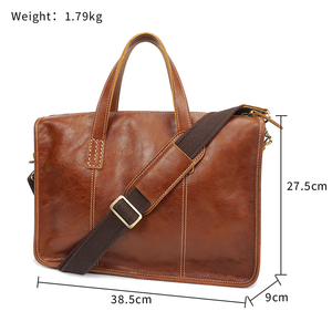 Bolso Bandolera <span class=keywords><strong>de</strong></span> Cuero Vacuno Vintage Personalizado con Correa Extraíble, Maletín <span class=keywords><strong>de</strong></span> Cuero Genuino para Portátil para Hombre - Product Image 3