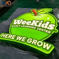 Letrero Luminoso 3D Premium con Letras Iluminadas, Forma Personalizada, Caja de Luz LED, Logotipo para Cafetería de Comida Rápida, Jardín de Niños, Marca Comercial