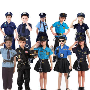 زي ضابط شرطة كبير للأطفال هالوين بدلة مسرح تنكرية للفتيات الشرطة العسكرية فستان فاخر أعلى سترة مكونات - Product Image 4