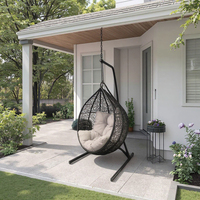 Chaise suspendue en rotin métallique de haute qualité pour jardin, patio, balcon, extérieur