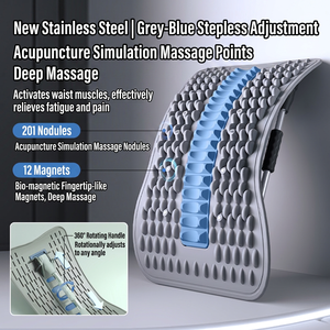 Support lombaire en acier inoxydable, masseur électrique dorsal à cordon, chaise de traction lombaire réglable, thérapie thermique pour soulager la douleur - Product Image 4