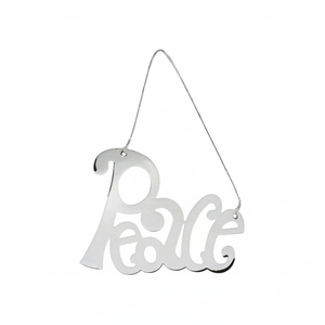 Ciondolo a forma di pace, decorazione natalizia in metallo da appendere all'albero - Product Image 2
