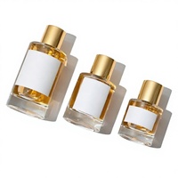 Pulvérisateur de parfum rond en verre rechargeable à brume fine avec capuchon doré 30ml/50ml/100ml OEM/ODM pour emballage de parfum
