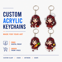Porte-clés acrylique anime personnalisé 3mm, commande en gros OEM ODM, fermoir pivotant, finition brillante imprimée UV, bords lisses