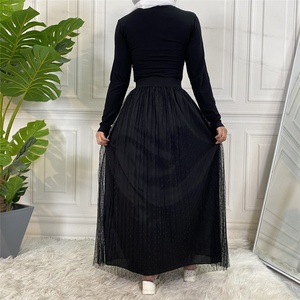 2182 #   Jupes en tulle à pois pour femmes musulmanes, mode féminine, longues, entièrement doublées, maxi jupe d'été - Product Image 5
