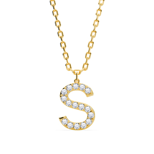 Elegante colgante del alfabeto de la A a la Z con diamantes cultivados en laboratorio VVS VS EF, engastados en plata de ley 925 con acabado en oro, joyería personalizada. - Product Image 6