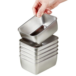 Stainless Steel Food Storage <b>Container</b> Rectangle Airtight Lid Travel Lunch Box Fruit Bento Box Office Use - Product Image 4