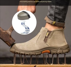 Chaussures de sécurité <span class=keywords><strong>homme</strong></span> haute qualité, style moderne, printemps-été-automne, isolation, embout en acier, semelle intermédiaire en maille anti-perforation - Product Image 4