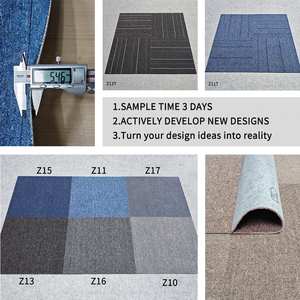 Dalles de moquette de sol carrées modernes pour bureau, en PP, 50x50, à poils bouclés avec support en bitume pour salon et porte - Product Image 3