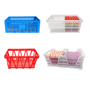 370*370*355mm Nhà Máy Giá Stackable nhựa có thể gập lại Thùng nặng nhiệm vụ tái sử dụng Hộp trứng cho thương mại - Product Image 2