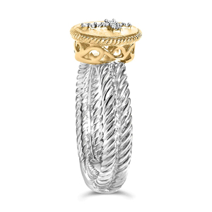Bague Croix en Argent Sterling 925 Plaqué Or 18K avec Diamants Sertis Pavé, Style Religieux, Bijoux Fins Unisexe - Product Image 5