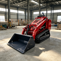 Supplier China Mini Skid Steer Loader Compact Tracked Skid Steer Loader dengan Bucket 0.15m3 untuk Lanskap