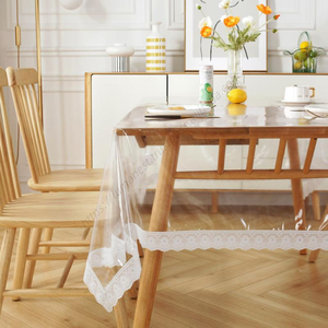 Nappe de protection en PVC imperméable Syh337 avec dentelle, couvre-table en vinyle, nappe en plastique – Vente en gros - Product Image 5