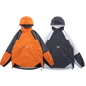 2022 Spring Season High Quality Custom Workout 1/4 Zipper Jacket with Hood Summer Jacket