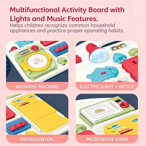 Tablero de Actividades Montessori y Mesa de Actividades: Juguete de Aprendizaje para Bebés de Plástico con Luces, Música y Funciones <span class=keywords><strong>a</strong></span> Pilas - Product Image 2