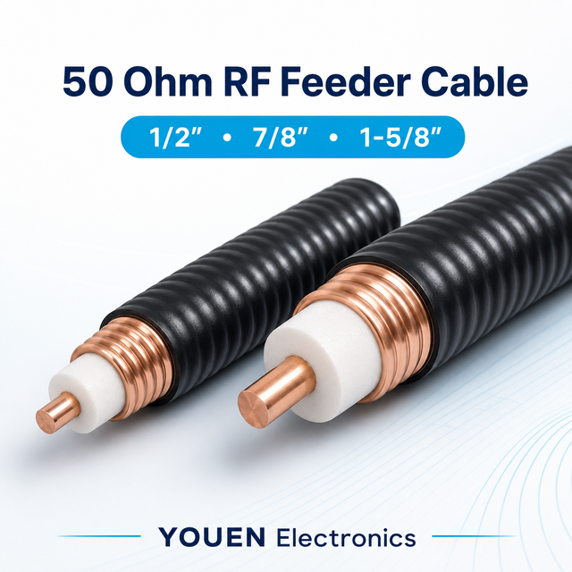 50 Ohm RF Feeder Cable 1/2 Inch 7/8 Inch 1-5/8 Inch Corrugated Copper Coaxial Cable for Telecom Base Station