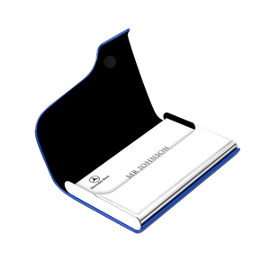 Portefeuille RFID en métal en cuir PU personnalisé court porte-cartes d'affaires/nom/identité avec fermeture ouverte économique et élégant - Product Image 5