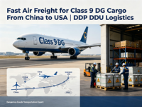 Transitaire professionnel |   Agence de transport aérien rapide + expédition express pour le fret de classe 9 DG Chine-USA 4-6 jours