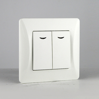 Precio barato europeo montado al ras UE estándar PC Material 10A 220-250V botón eléctrico UE interruptor de pared con luz Led
