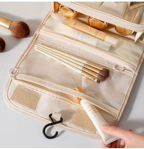 Portable Toiletry <b>Washbag</b> with Hanging Hook Waterproof Women Bathroom Cosmetic Storage Bag Large Capacity Travel <b>Men</b> Makeup Case - Product Image 4