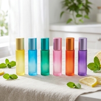 Vorrätige Farbige Rollkugel-Ätherischölflaschen, 5ml und 10ml Mattierte und Lichtundurchlässige Ätherischöl-Dosierflaschen