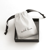 Sac à bijoux en toile de coton avec cordon de serrage imprimé de logo personnalisé petite pochette à bijoux en toile cadeau