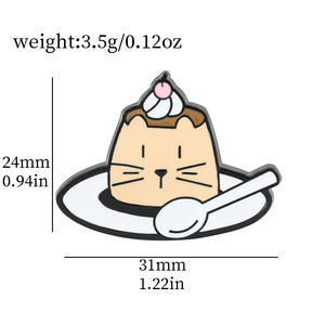 Broche de Metal con Diseño de Gato Negro y Blanco, Creativo y Divertido, Estilo <span class=keywords><strong>Dorky</strong></span> Donut, en Oferta - Product Image 5