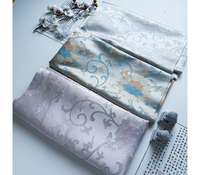 Tissu jacquard en soie mélangée à motifs floraux, élégant et vintage, respirant, pour robe Abaya