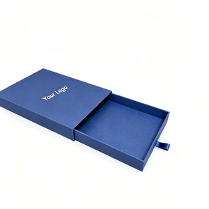 Boîte cadeau rectangulaire avec ruban, imprimable avec logo, boîte d'emballage en carton avec tiroir - Product Image 1